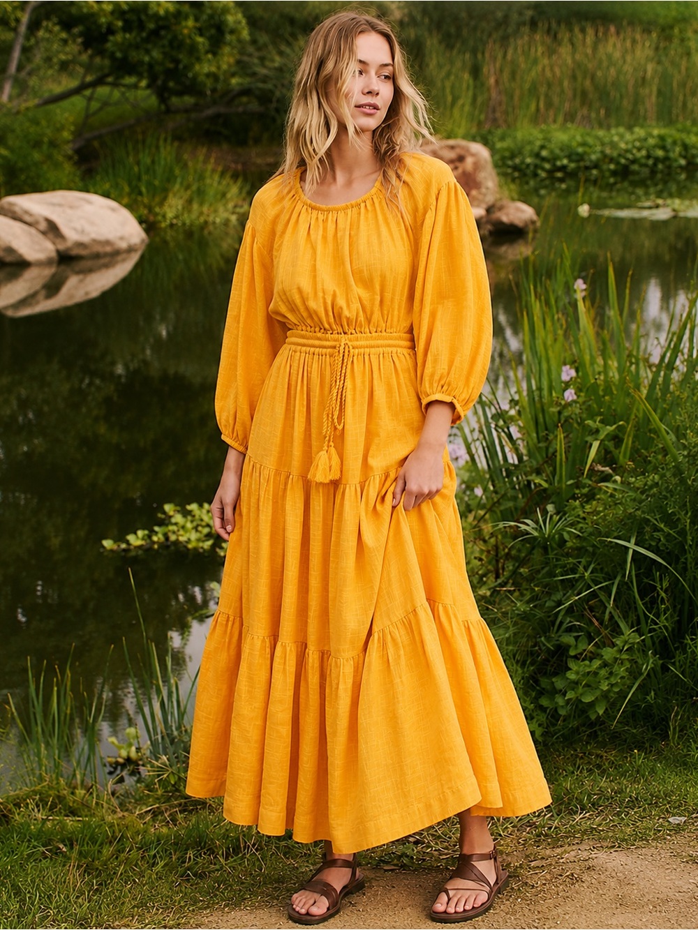 New! Free People FREE-EST Ibiza Sun Open Back Cotton Gauze Maxi Dress 🌻 XS - Picture 2 of 10